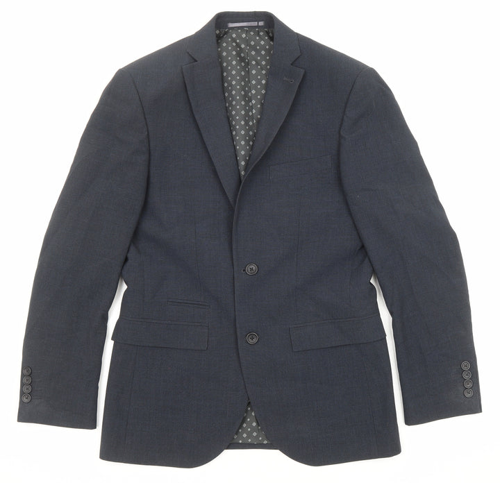 NEXT Mens Blue Polyester Jacket Suit Jacket Size 36 Regular