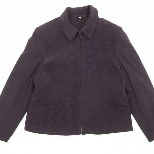 EWM Womens Purple Jacket Size 16 Zip