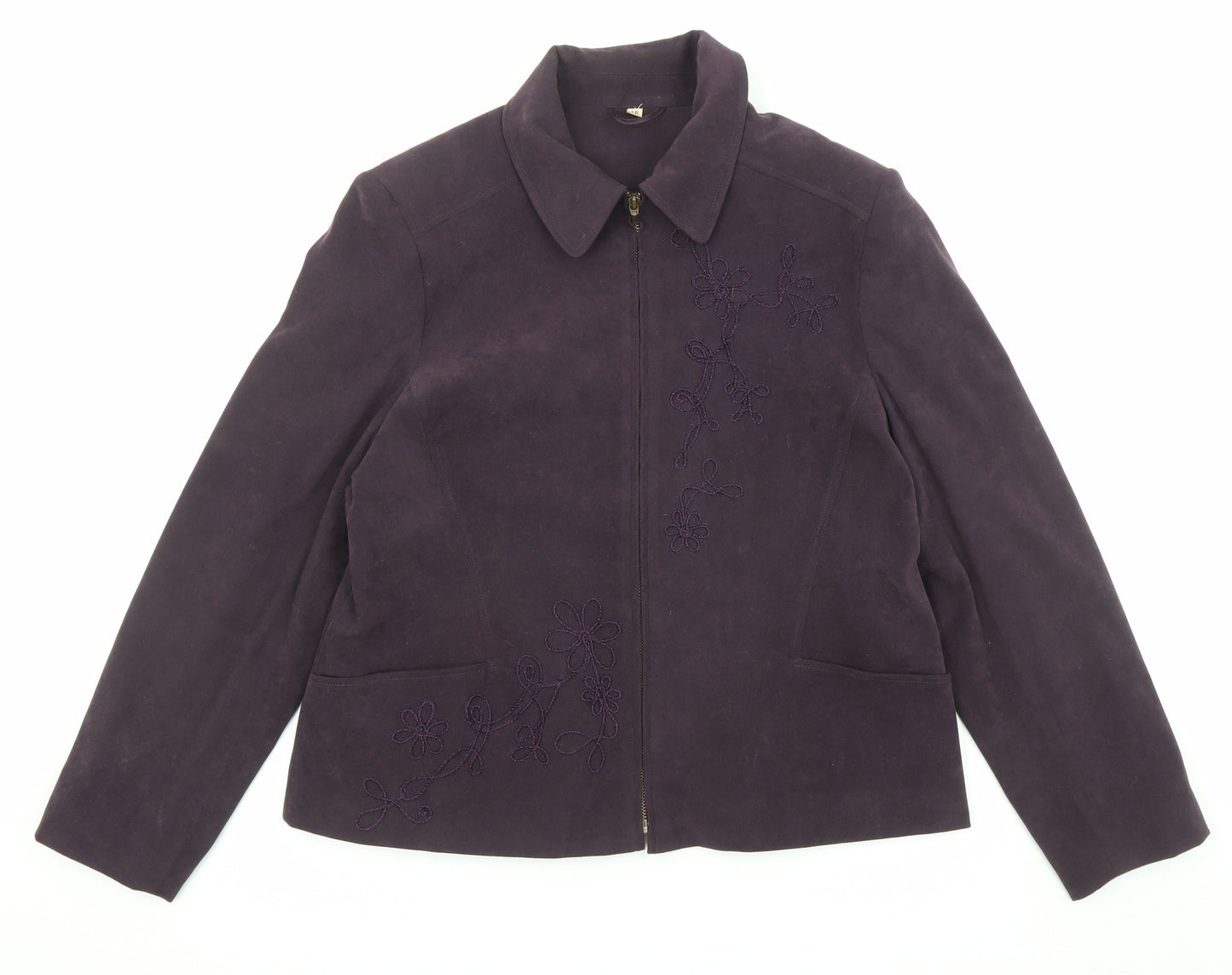 EWM Womens Purple Jacket Size 16 Zip