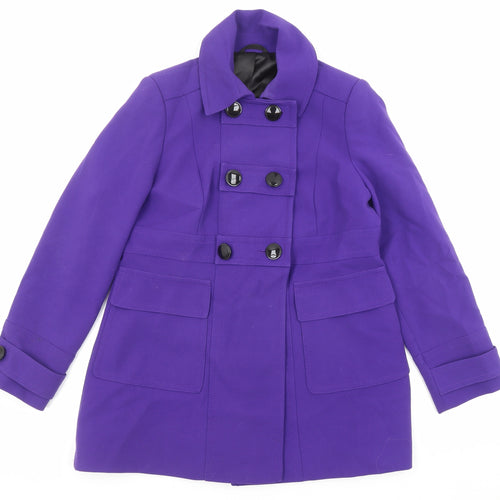 Marks and Spencer Womens Purple Jacket Size 14 Button