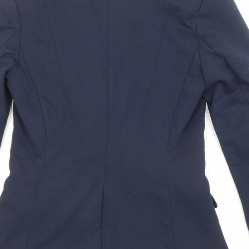 H&M Womens Blue Jacket Blazer Size 4 Button