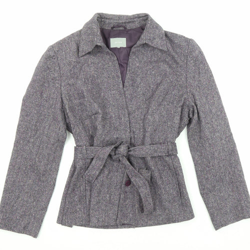 Per Una Womens Purple Geometric Jacket Size 18 Button