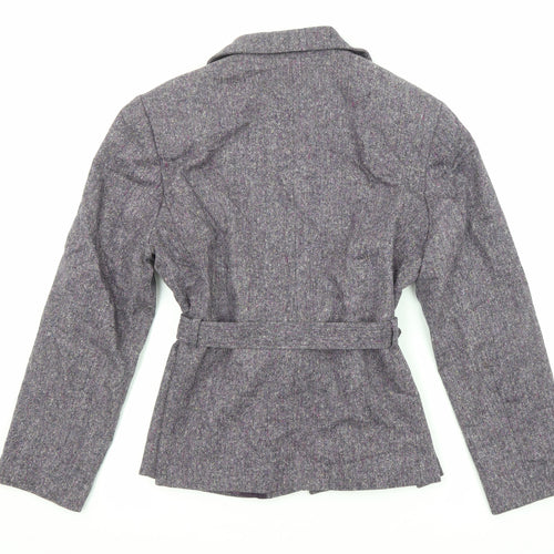 Per Una Womens Purple Geometric Jacket Size 18 Button