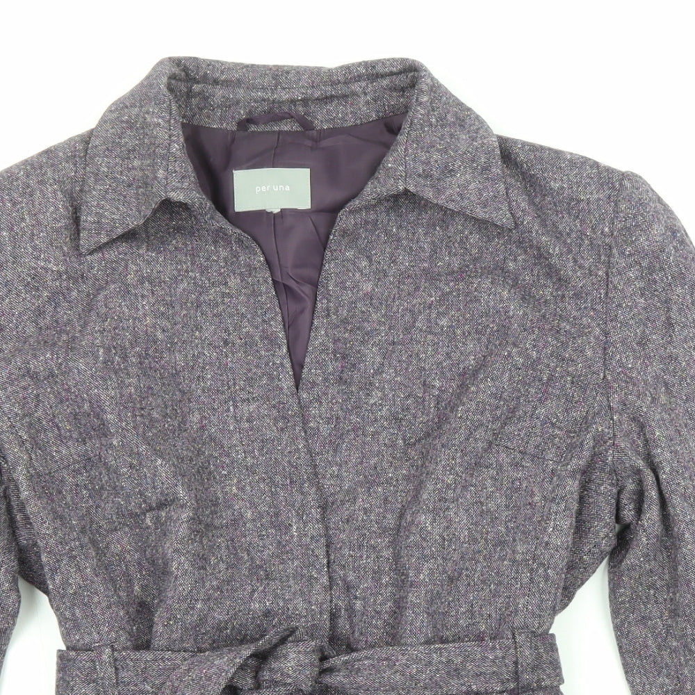 Per Una Womens Purple Geometric Jacket Size 18 Button