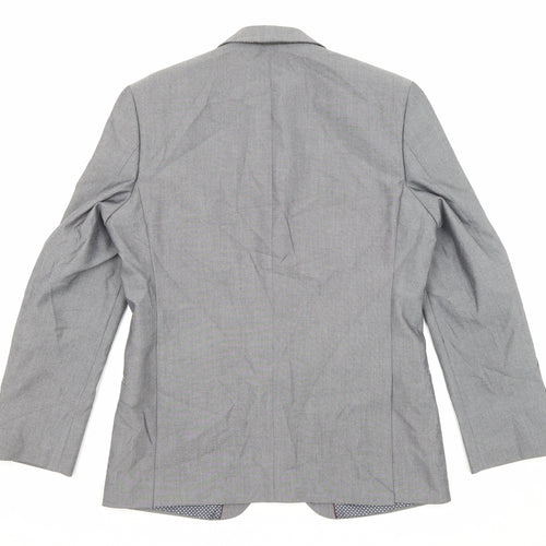 Limehaus Mens Grey Polyester Jacket Suit Jacket Size 40 Regular