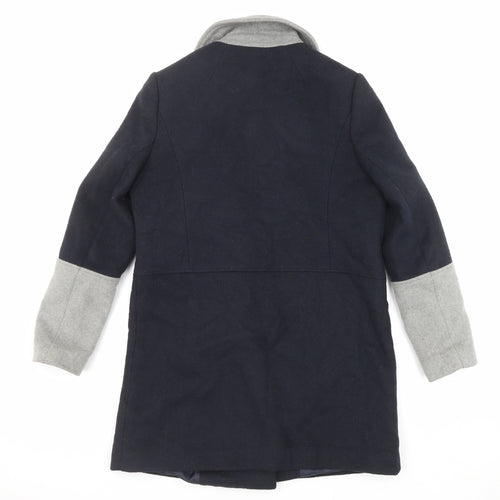 NEXT Womens Blue Overcoat Coat Size 12 Zip