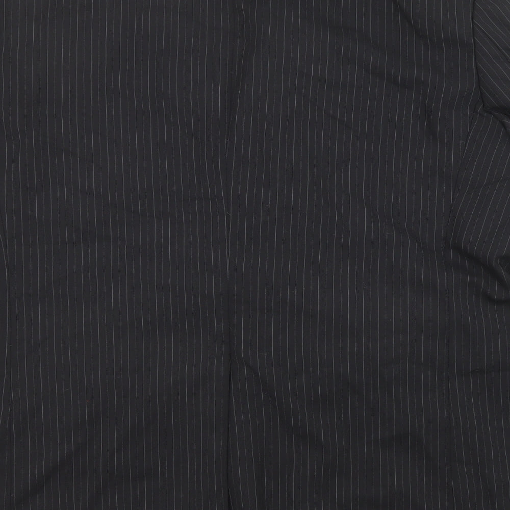 Marks and Spencer Mens Black Striped Wool Jacket Suit Jacket Size 48 Regular