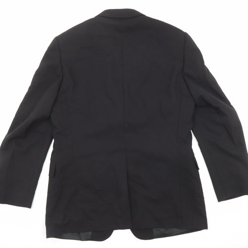 Limeys Mens Black Wool Jacket Suit Jacket Size 42 Regular - Five-Button Sleeve