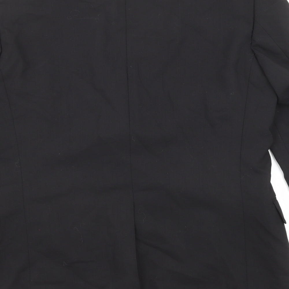 Limeys Mens Black Wool Jacket Suit Jacket Size 42 Regular - Five-Button Sleeve