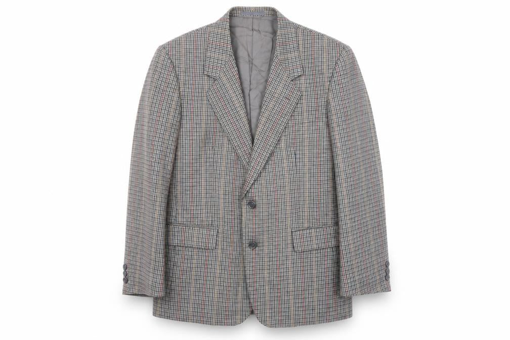 Front view of Diplomat men’s multicoloured geometric wool jacket blazer, size 40, regular