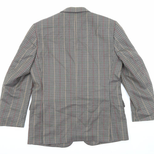 Diplomat Mens Multicoloured Geometric Wool Jacket Blazer Size 40 Regular