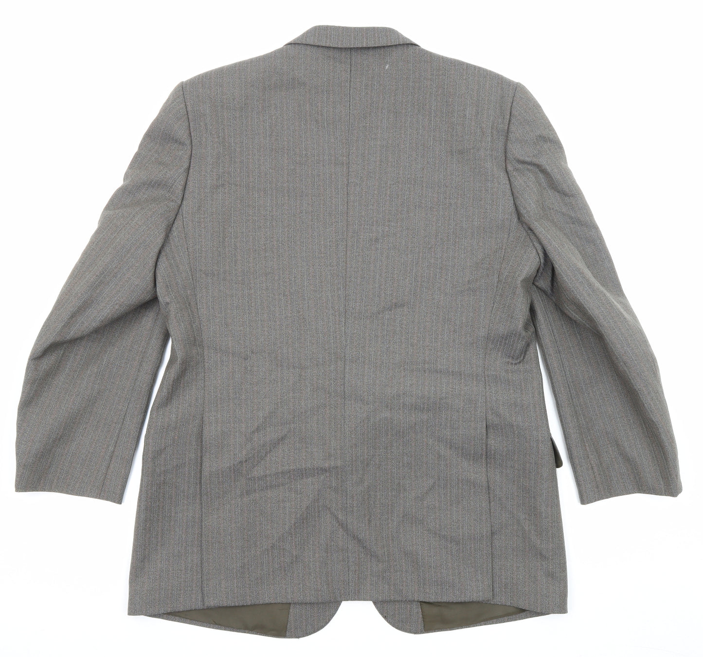 Grendale Mens Grey Striped Wool Jacket Suit Jacket Size 44 Regular