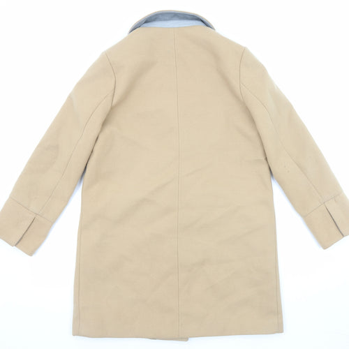 Topshop Womens Beige Overcoat Coat Size 10 Button