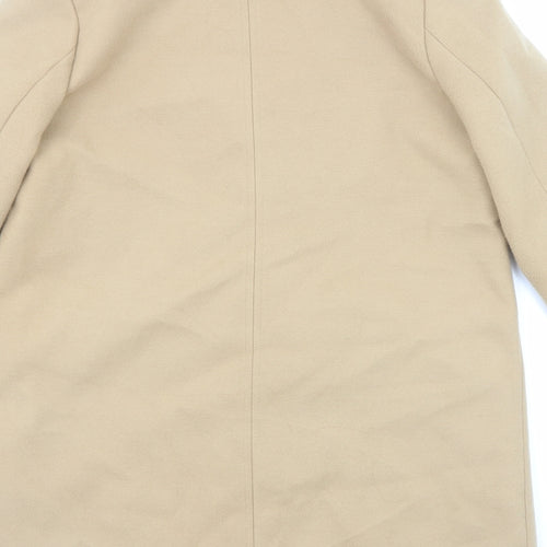 Topshop Womens Beige Overcoat Coat Size 10 Button