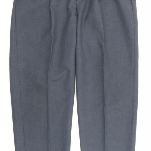 BHS Mens Blue Polyester Dress Pants Trousers Size 38 in L31 in Regular Zip