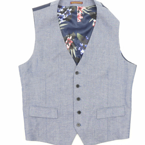 Skopes Mens Blue Polyester Jacket Suit Waistcoat Size 42 Regular