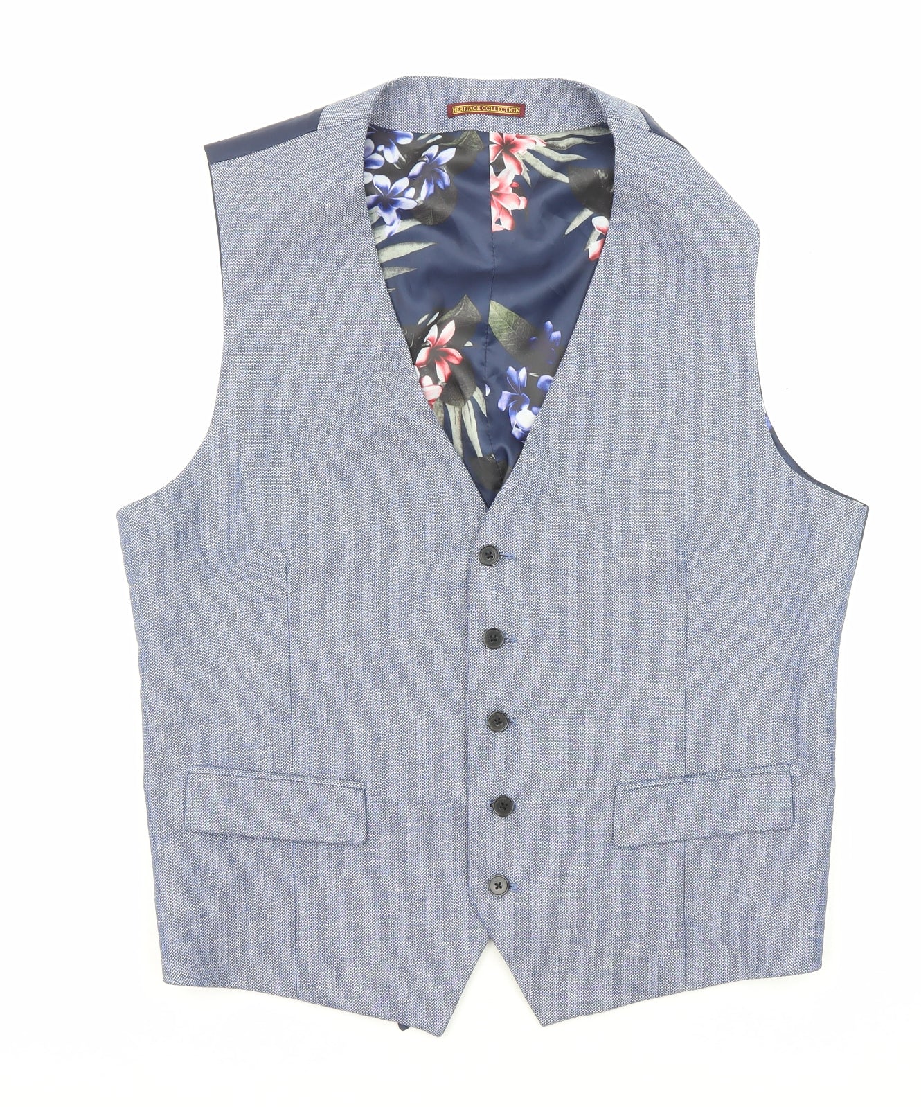 Skopes Mens Blue Polyester Jacket Suit Waistcoat Size 42 Regular