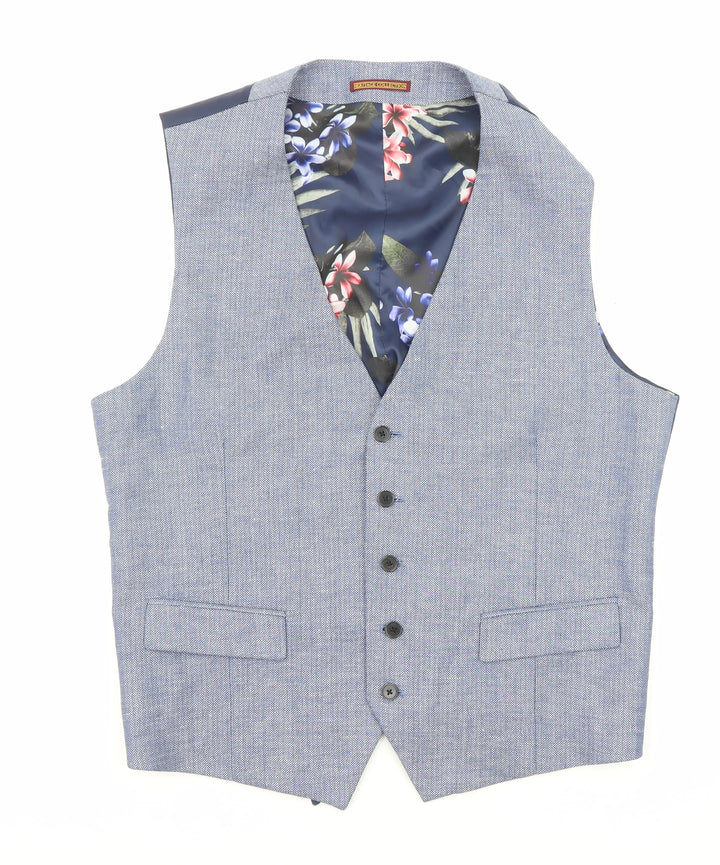 Skopes Mens Blue Polyester Jacket Suit Waistcoat Size 42 Regular