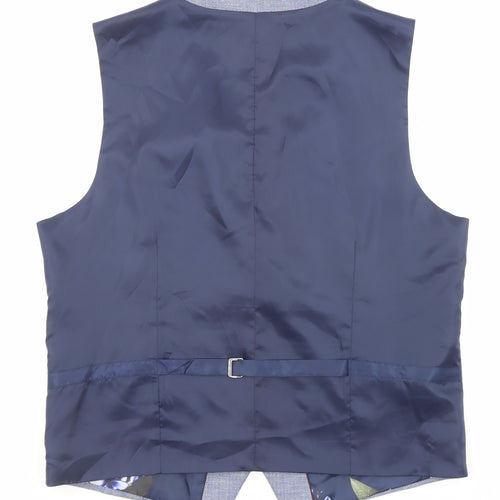 Skopes Mens Blue Polyester Jacket Suit Waistcoat Size 42 Regular