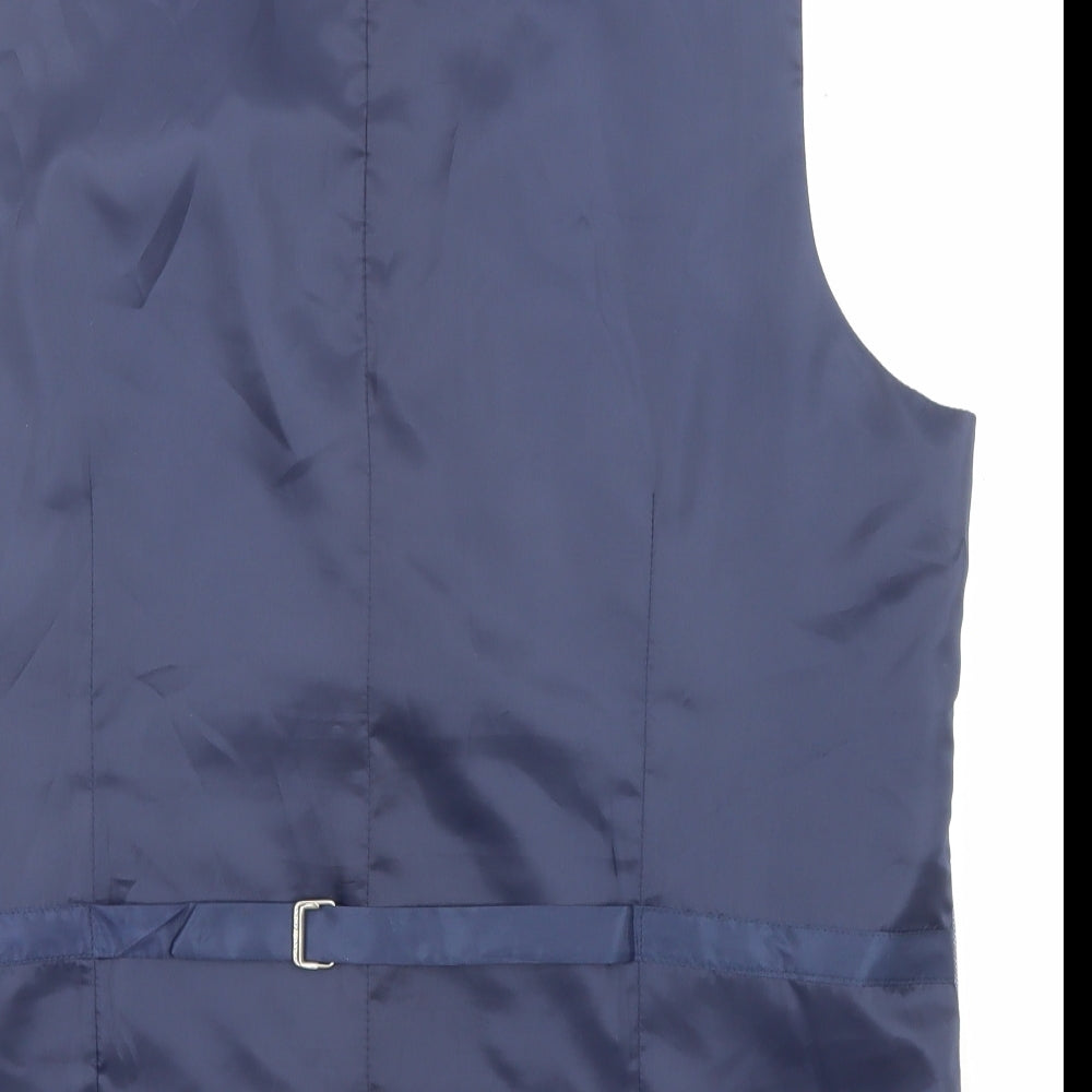Skopes Mens Blue Polyester Jacket Suit Waistcoat Size 42 Regular