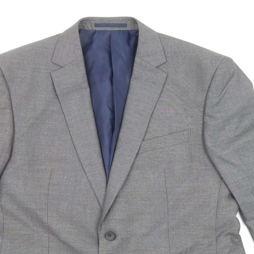 Marks and Spencer Mens Grey Polyester Jacket Suit Jacket Size 40 Regular