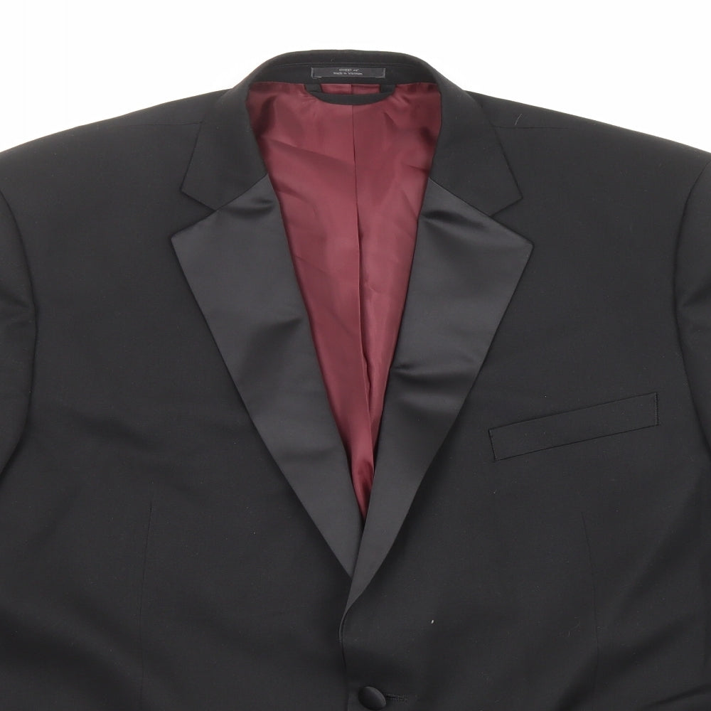 Marks and Spencer Mens Black Polyester Tuxedo Suit Jacket Size 46 Regular