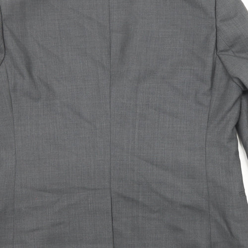 Topman Mens Grey Wool Tuxedo Suit Jacket Size 42 Regular