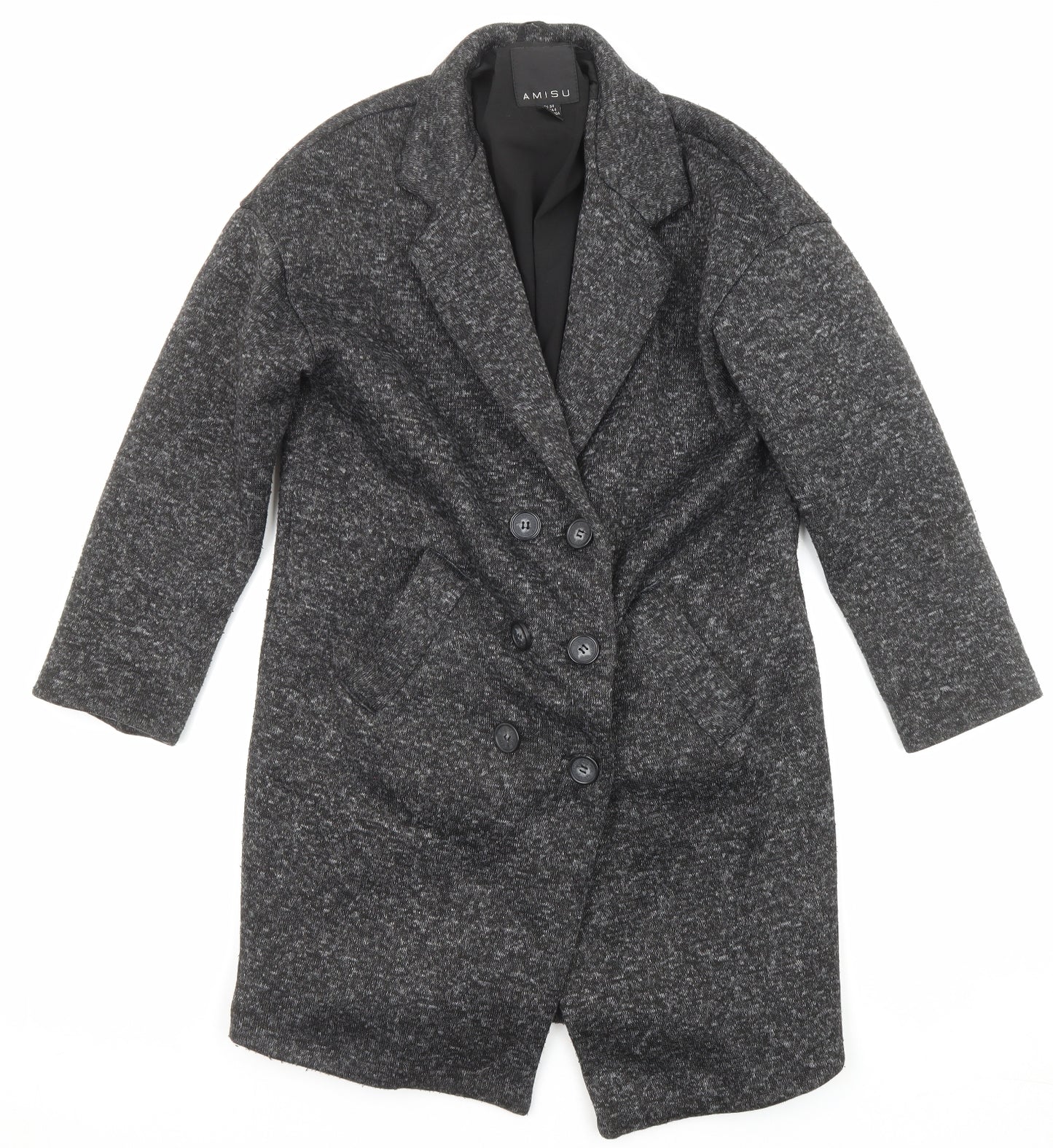 Amisu Womens Grey Overcoat Coat Size 6 Button