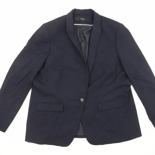 NEXT Womens Blue Polyester Jacket Suit Jacket Size 20