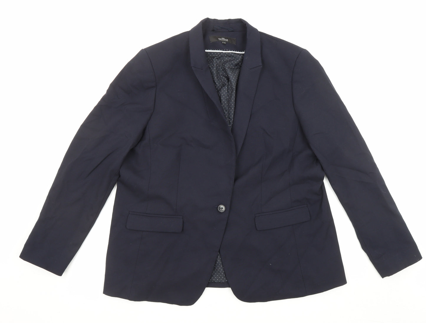 NEXT Womens Blue Polyester Jacket Suit Jacket Size 20