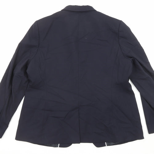 NEXT Womens Blue Polyester Jacket Suit Jacket Size 20