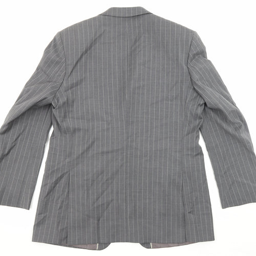 City Survival Mens Grey Striped Polyester Jacket Suit Jacket Size 44 Regular