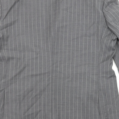 City Survival Mens Grey Striped Polyester Jacket Suit Jacket Size 44 Regular