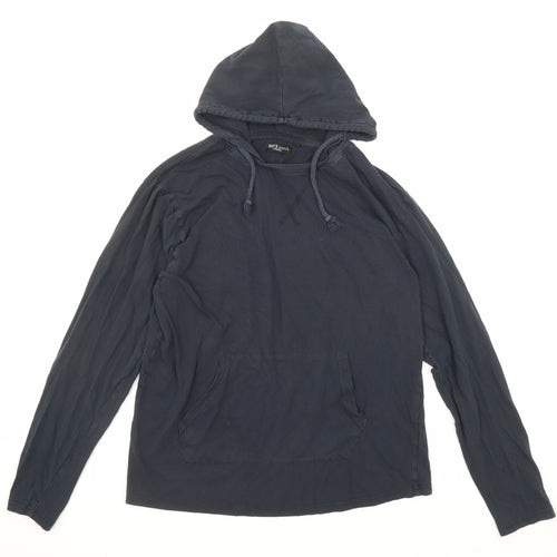 Brave Soul Womens Blue Cotton Pullover Hoodie Size L Pullover