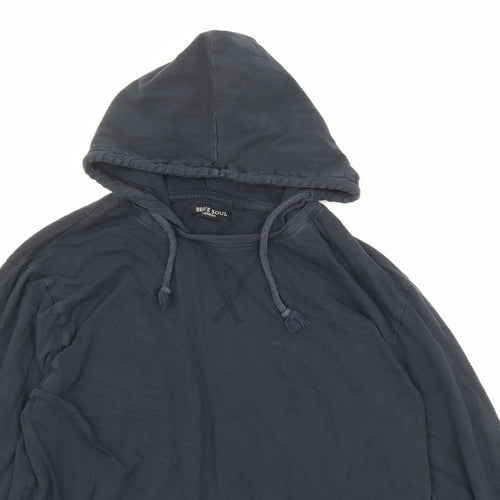 Brave Soul Womens Blue Cotton Pullover Hoodie Size L Pullover