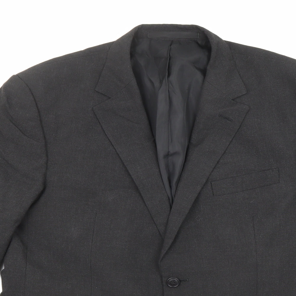 Marks and Spencer Mens Black Polyester Jacket Suit Jacket Size 40 Regular