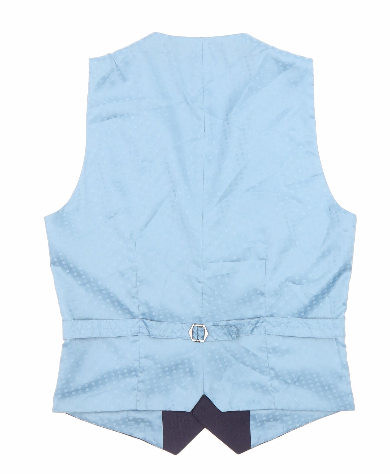 Burton Mens Blue Polyester Jacket Suit Waistcoat Size 38 Regular