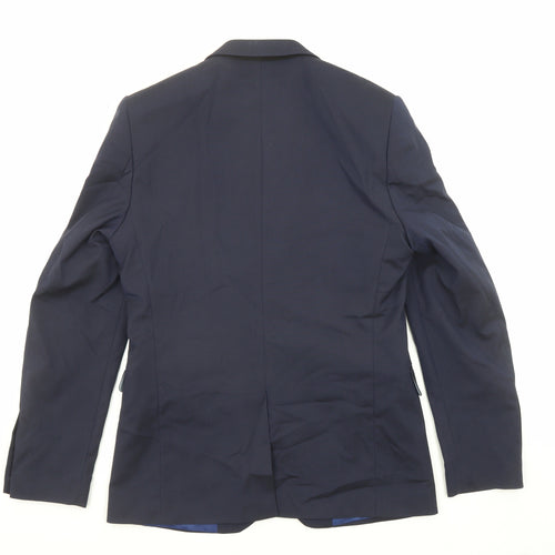 Burton Mens Blue Polyester Jacket Suit Jacket Size 36 Regular