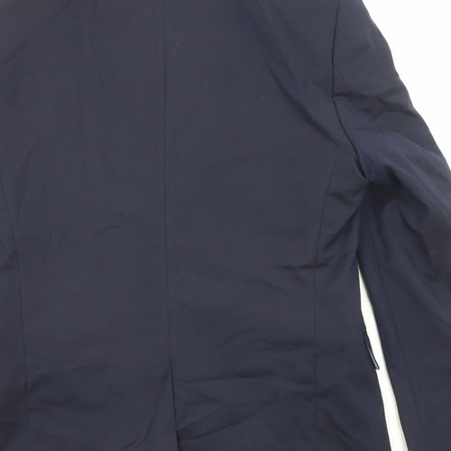 Burton Mens Blue Polyester Jacket Suit Jacket Size 36 Regular