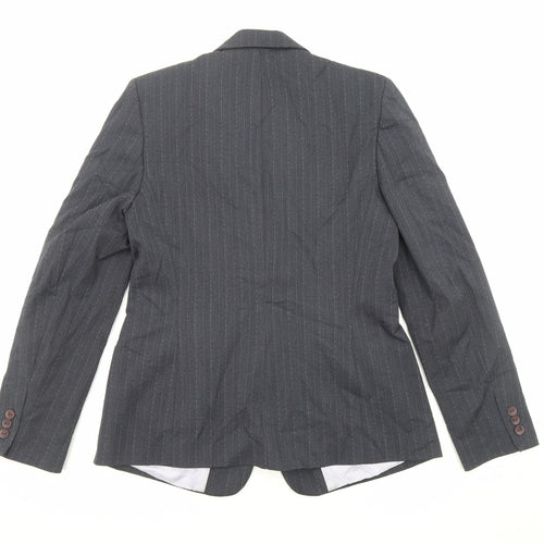 Debenhams Womens Grey Pinstripe Polyester Jacket Suit Jacket Size 12