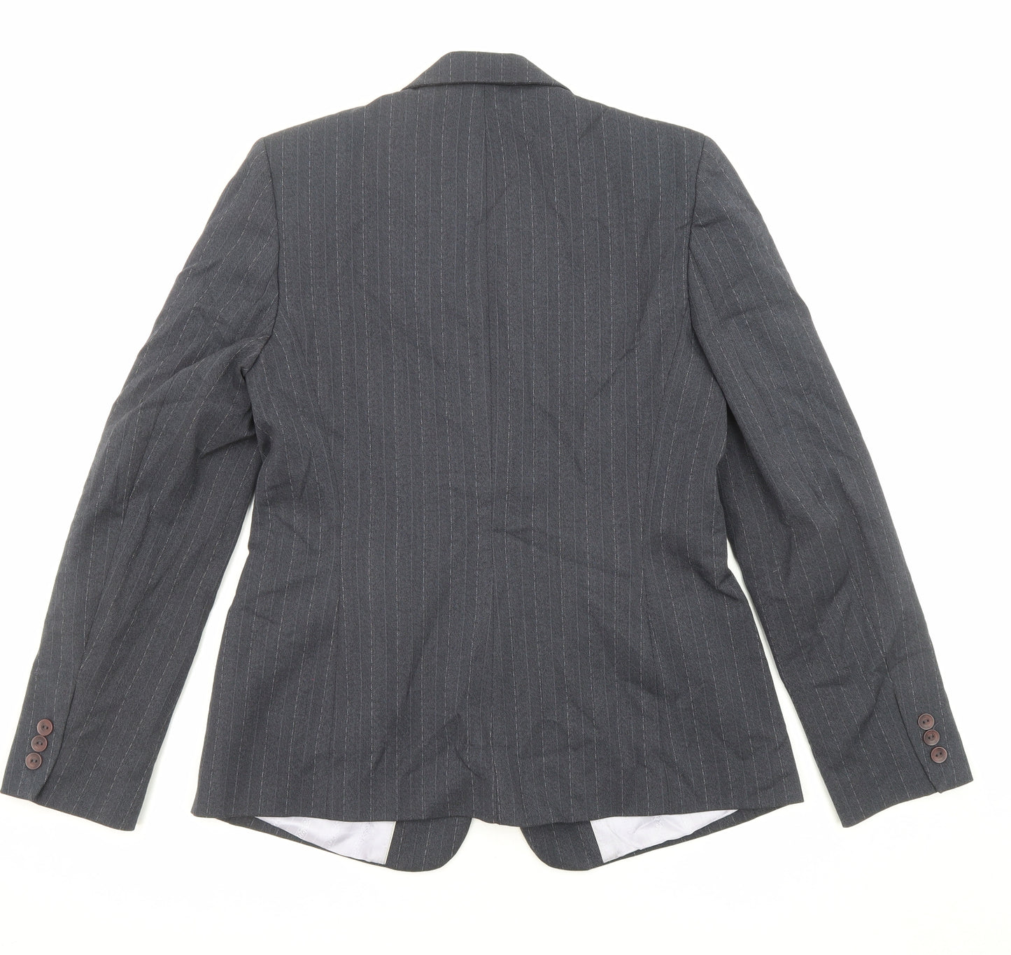 Debenhams Womens Grey Pinstripe Polyester Jacket Suit Jacket Size 12