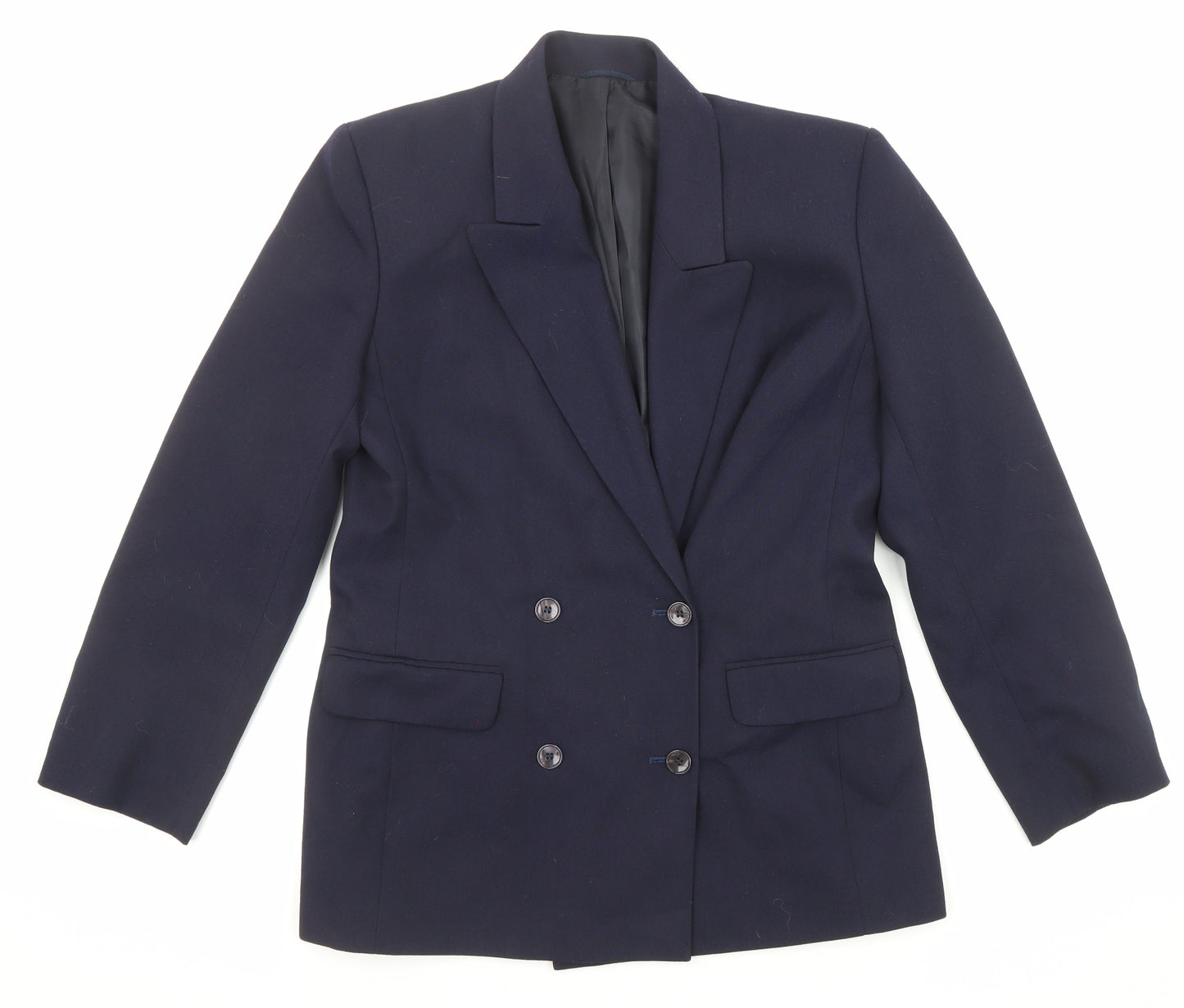 St Michael Womens Blue Jacket Blazer Size 12 Button