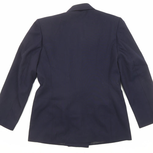 St Michael Womens Blue Jacket Blazer Size 12 Button