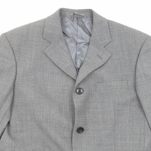 REMUS Mens Grey Polyester Jacket Suit Jacket Size 38 Regular