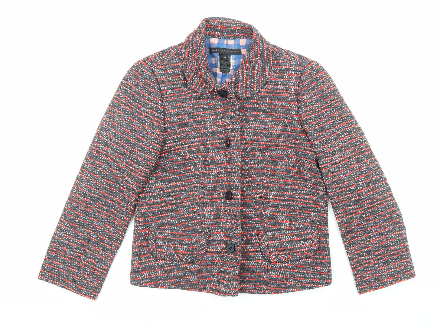 Marc by Marc Jacobs Womens Multicoloured Striped Jacket Blazer Size XS Button