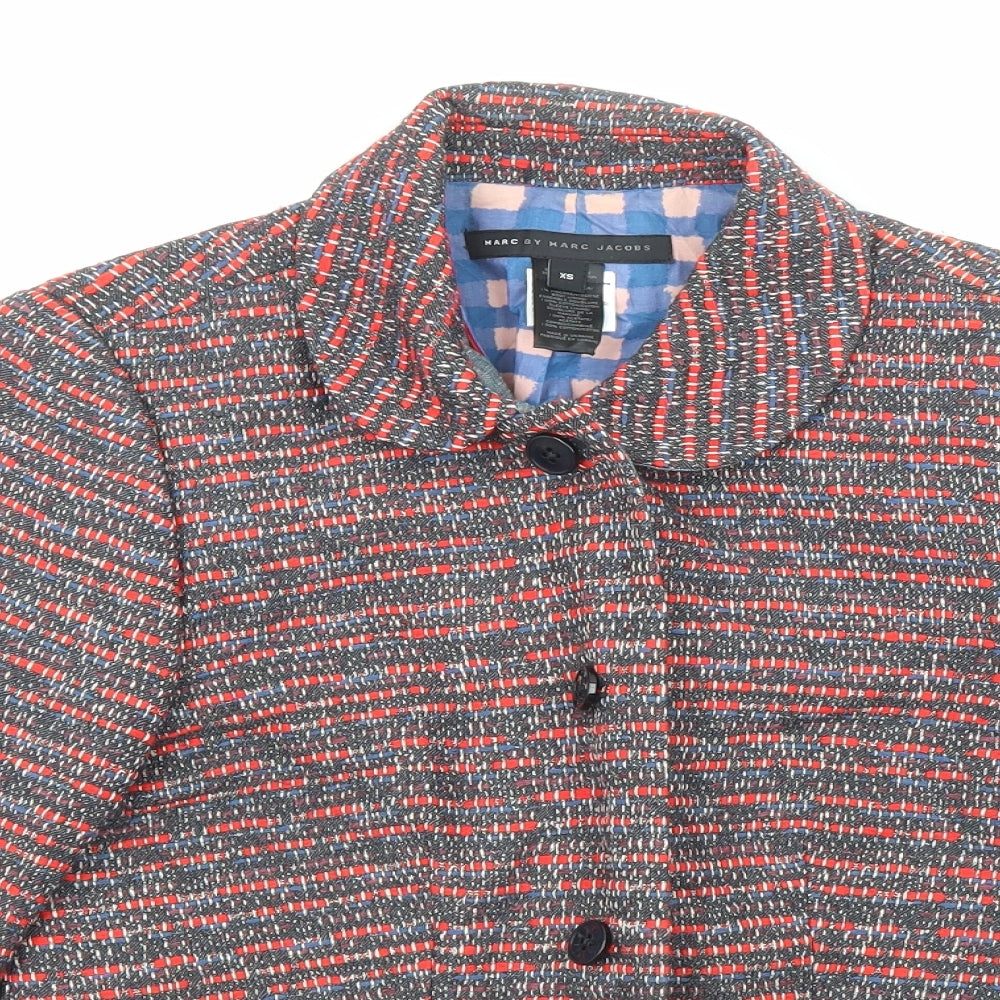 Marc by Marc Jacobs Womens Multicoloured Striped Jacket Blazer Size XS Button