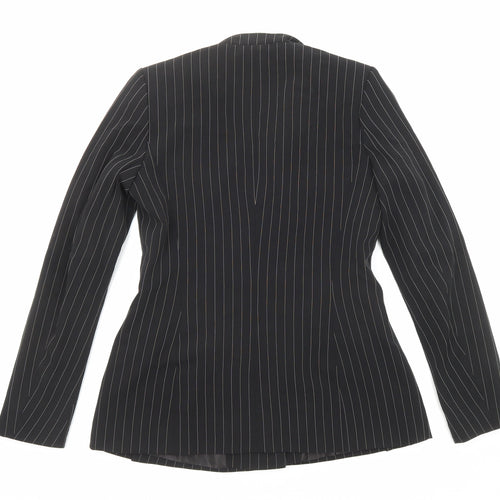 Zara Womens Black Striped Jacket Blazer Size S Button