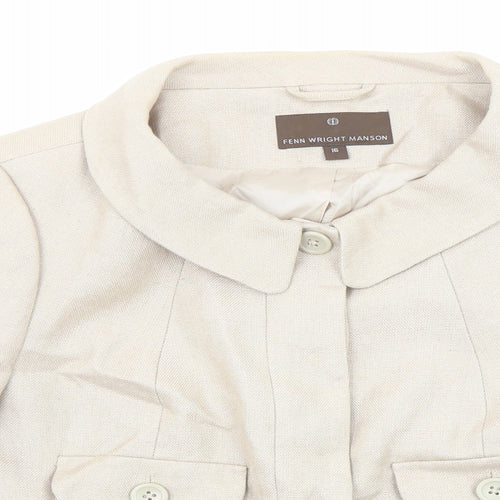 Fenn Wright Manson Womens Beige Jacket Size 16 Button