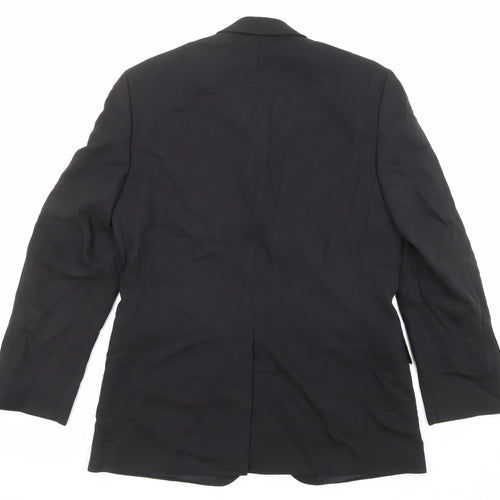 Jeff Banks Mens Black Wool Jacket Suit Jacket Size 40 Regular