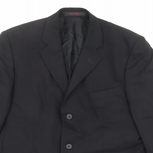 Jeff Banks Mens Black Wool Jacket Suit Jacket Size 40 Regular